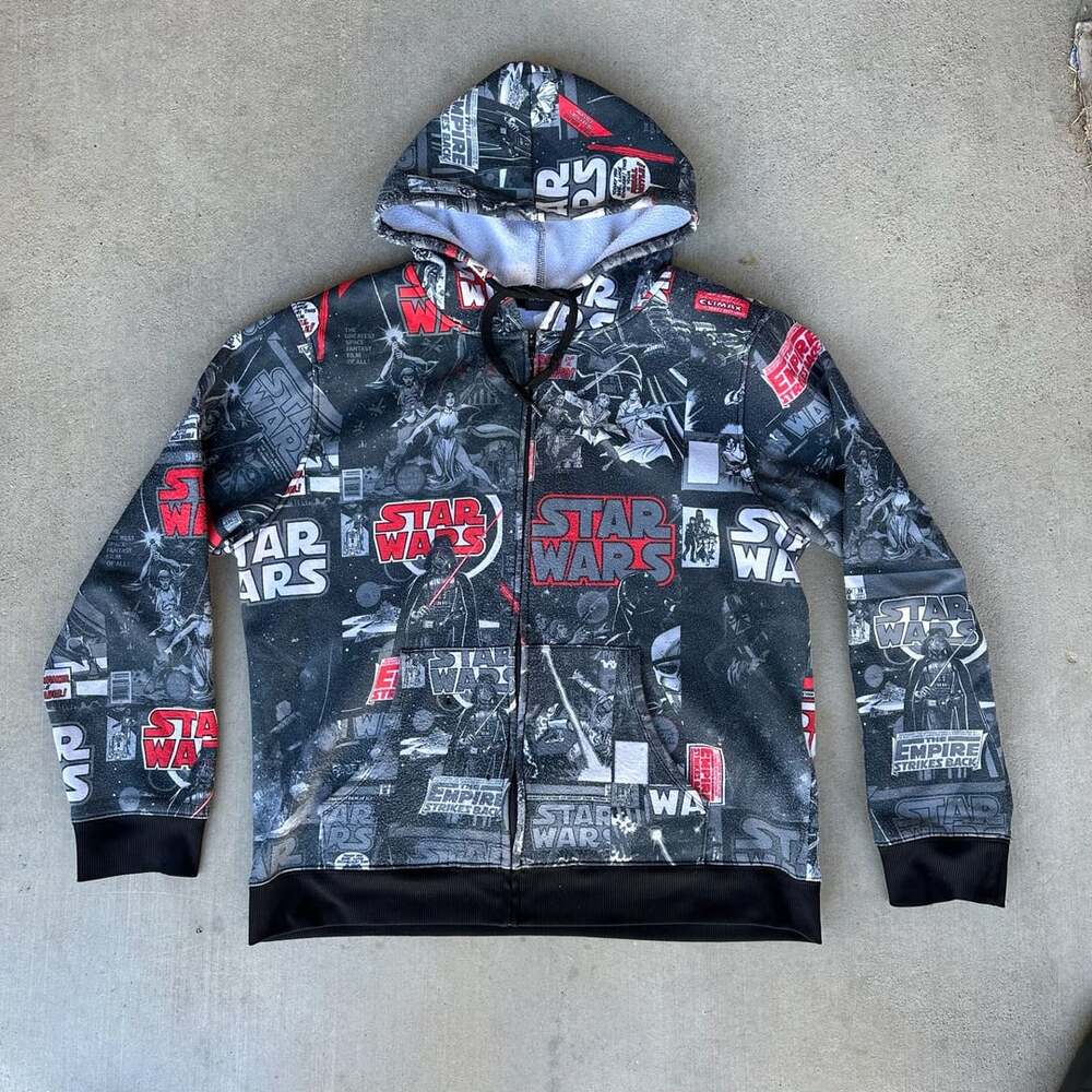 Star Wars Comic All Over Print Full Zip Hoodie Size 2XL